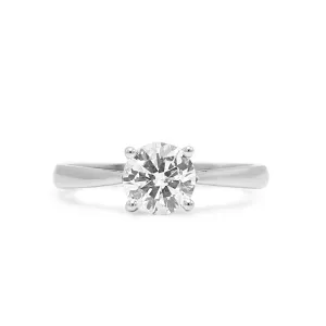 GCS Certificated Round Brilliant Cut Diamond Solitaire Ring - Platinum