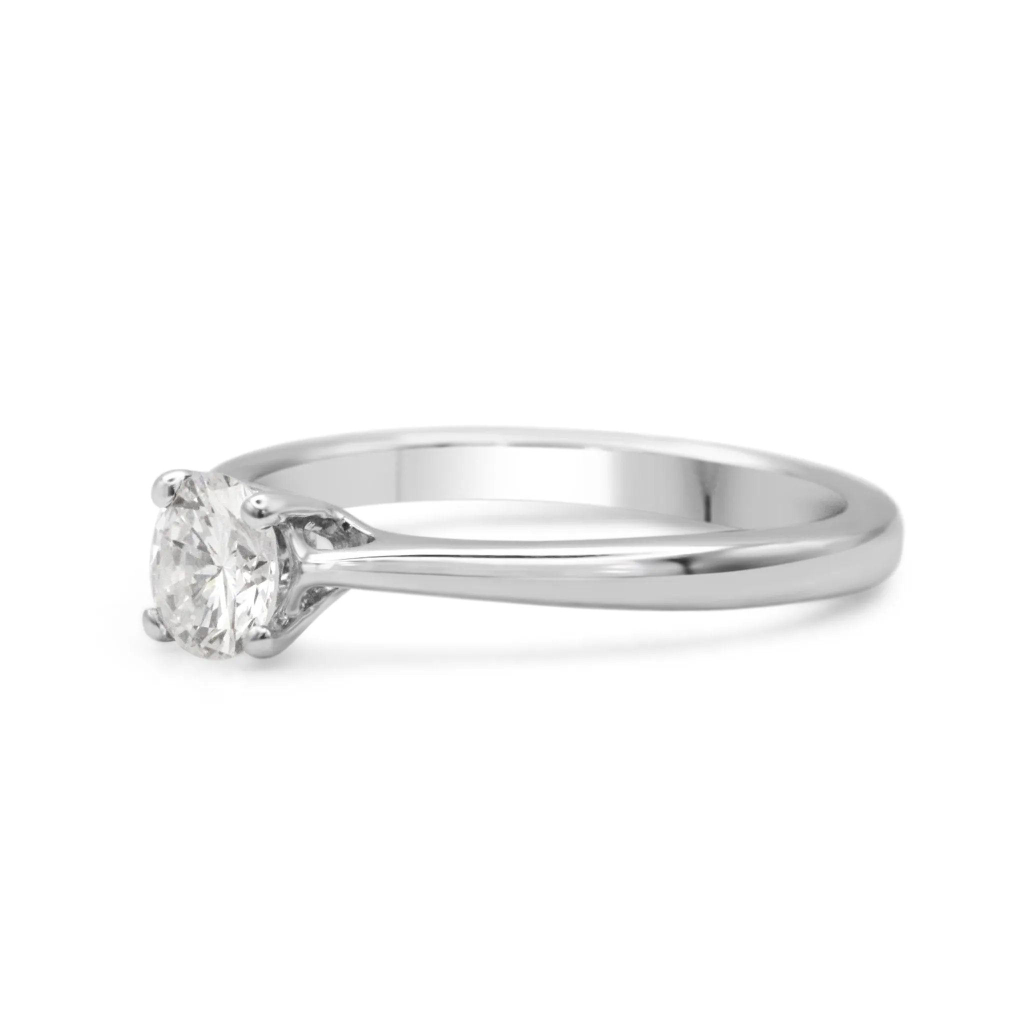 GCS Certificated Solitaire Brilliant Cut Diamond Ring - 18ct White Gold