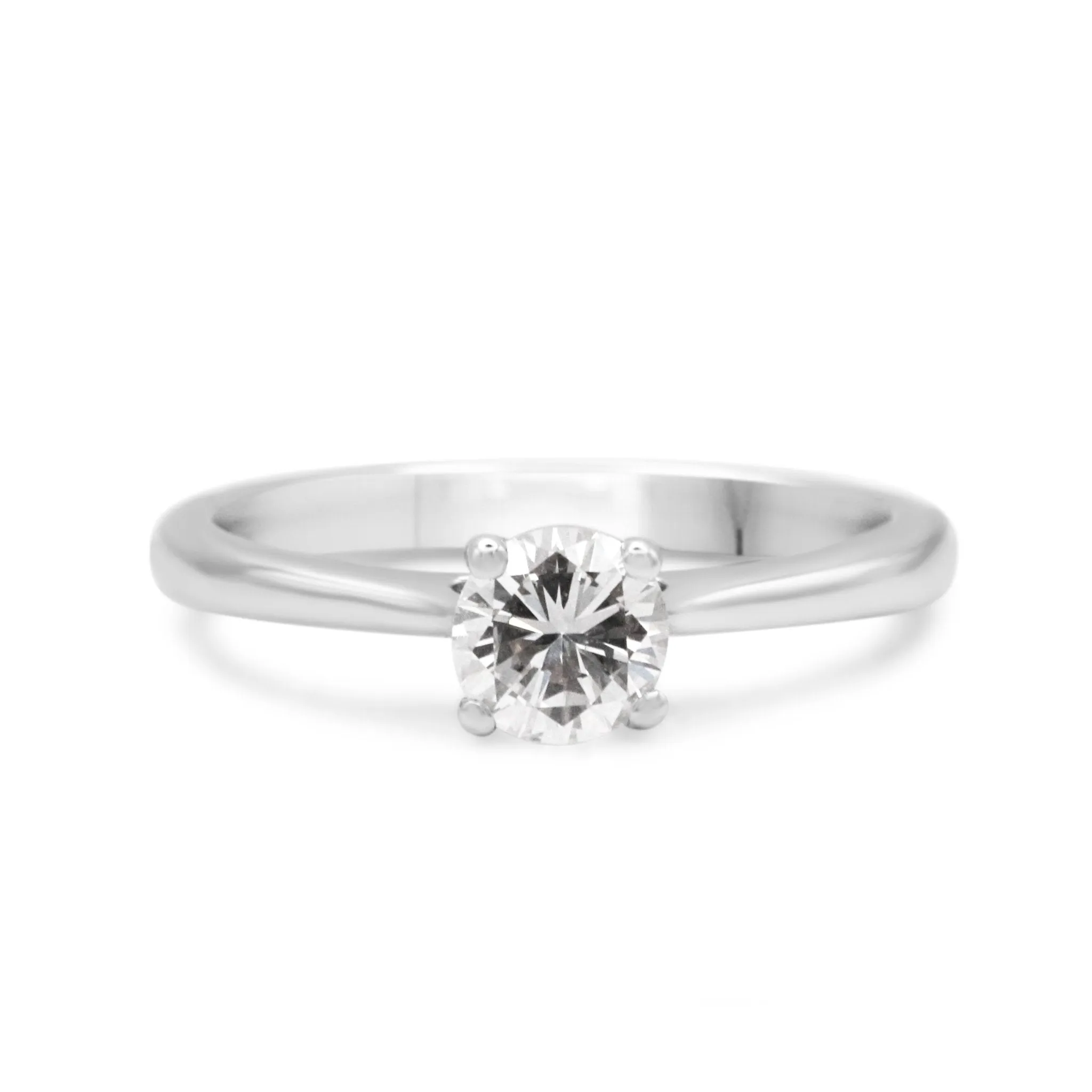 GCS Certificated Solitaire Brilliant Cut Diamond Ring - 18ct White Gold