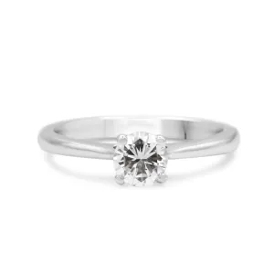 GCS Certificated Solitaire Brilliant Cut Diamond Ring - 18ct White Gold