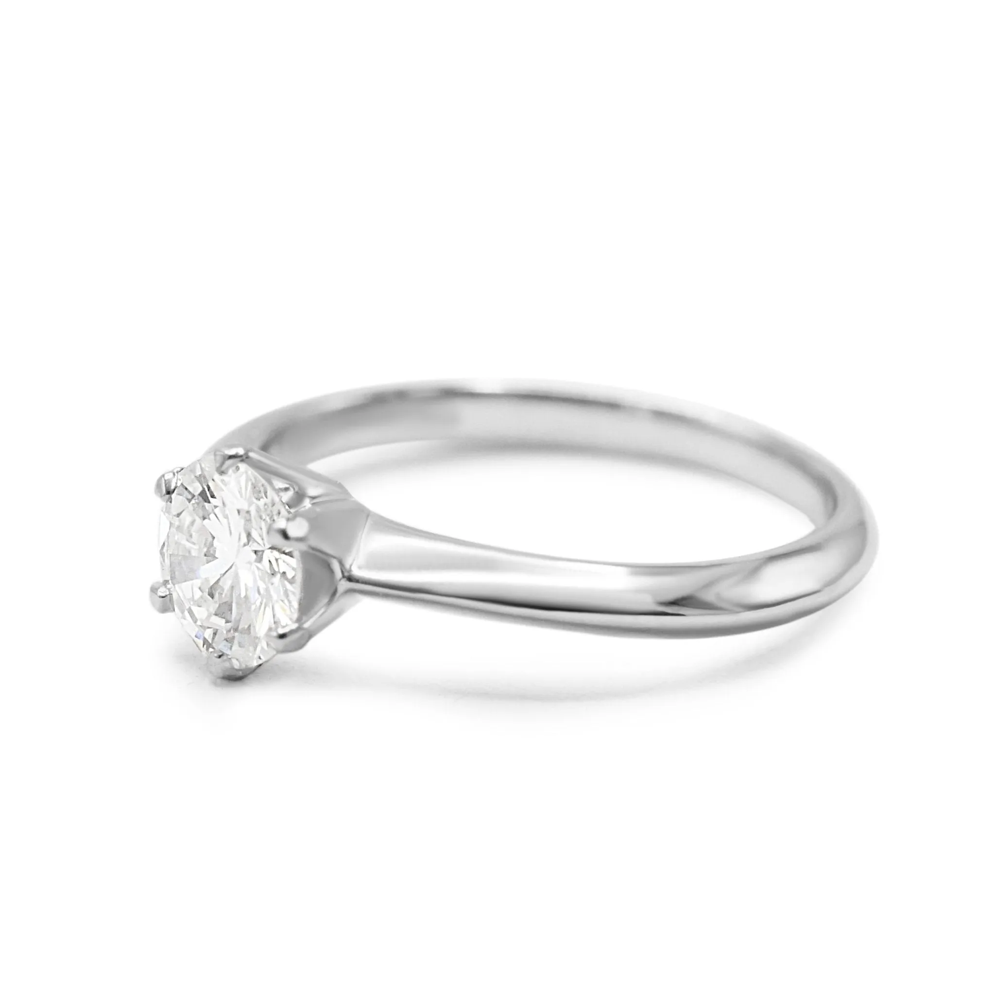 GCS Certificated Solitaire Brilliant Cut Diamond Ring - Platinum