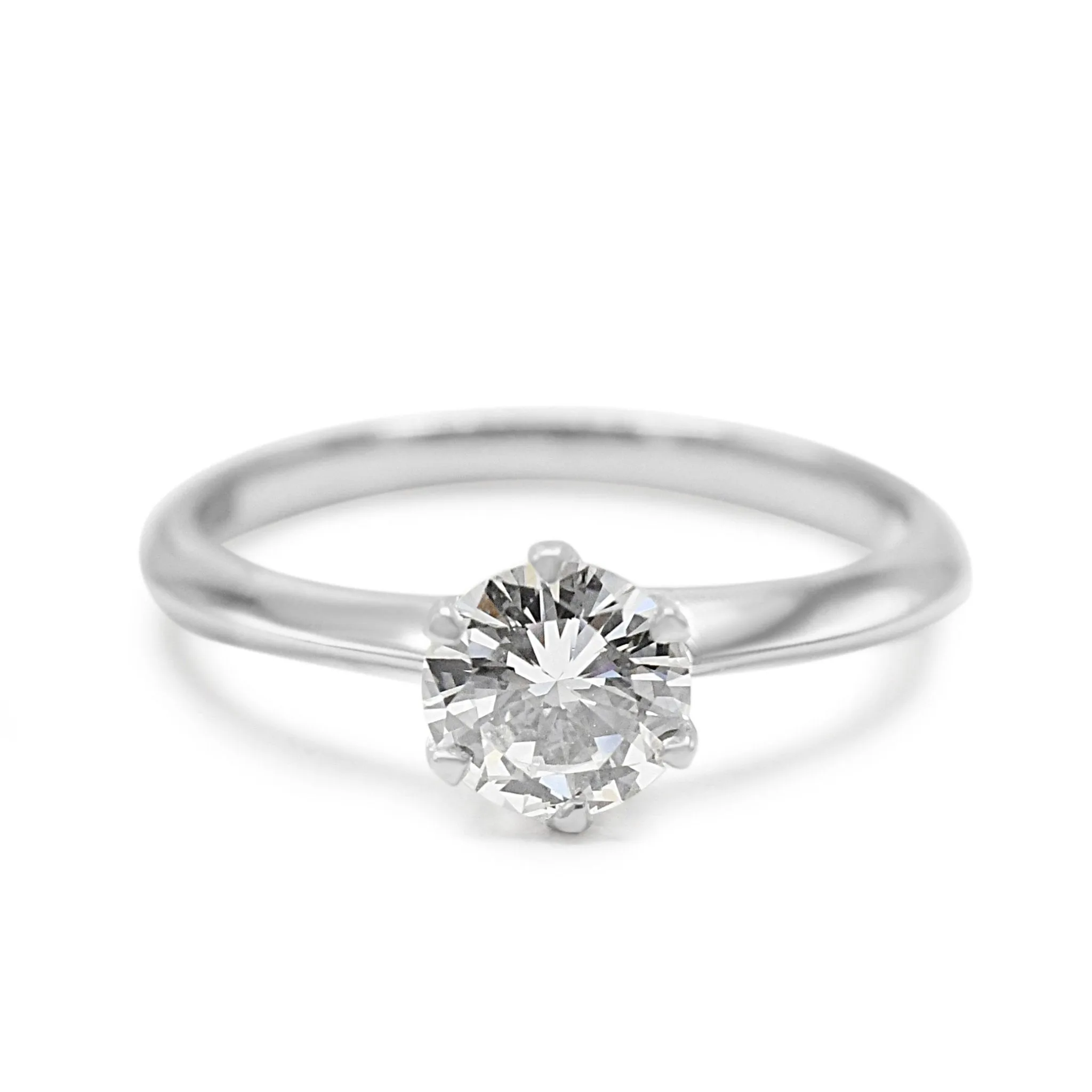 GCS Certificated Solitaire Brilliant Cut Diamond Ring - Platinum