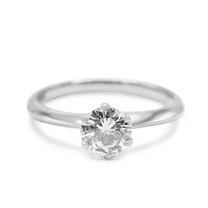 GCS Certificated Solitaire Brilliant Cut Diamond Ring - Platinum