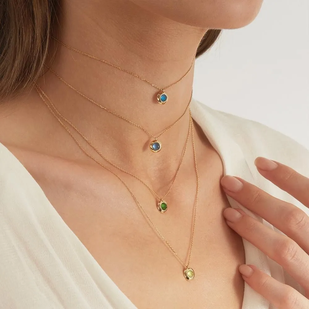 Gems of Cosmo 18K Gold Necklace w. Olivine