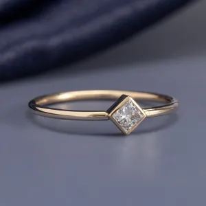 Geometric Diamond Stacking Ring | Yellow Gold