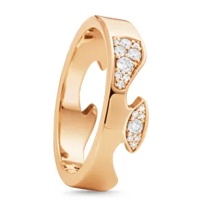 Georg Jensen Fusion 18ct Rose Gold Diamond Pave End Ring AA