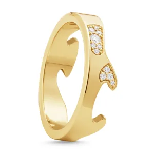 Georg Jensen Fusion 18ct Yellow Gold Diamond Pave End Ring AB