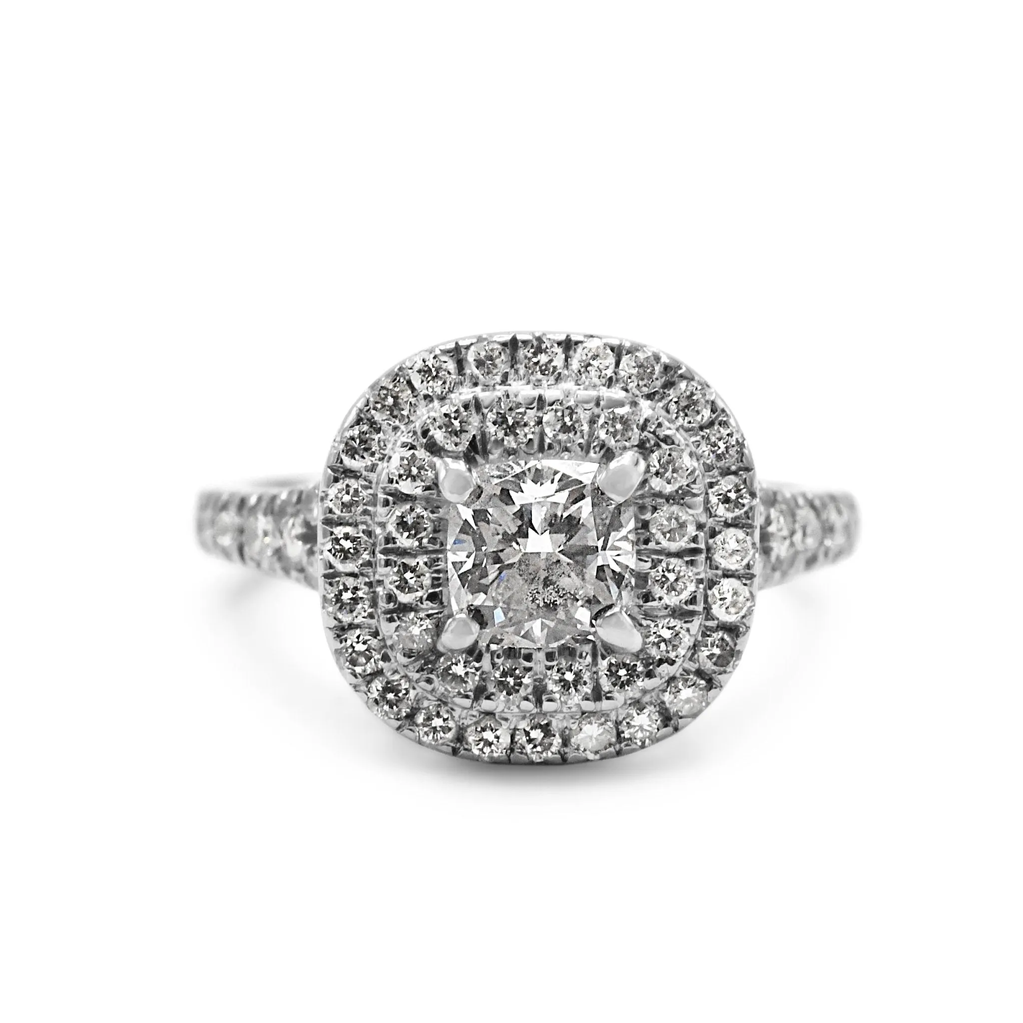 GIA Certifcated Diamond Halo Ring - Platinum