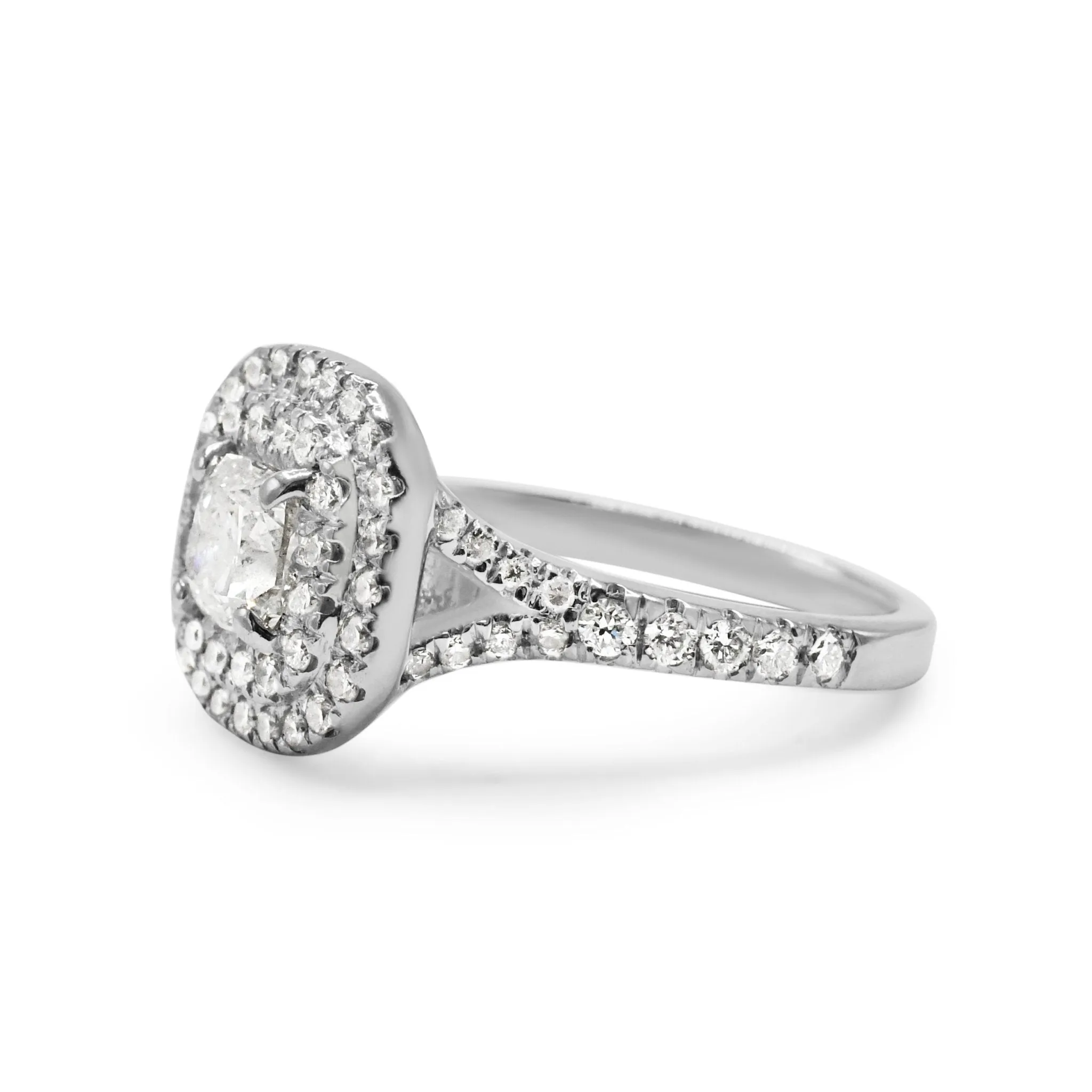 GIA Certifcated Diamond Halo Ring - Platinum