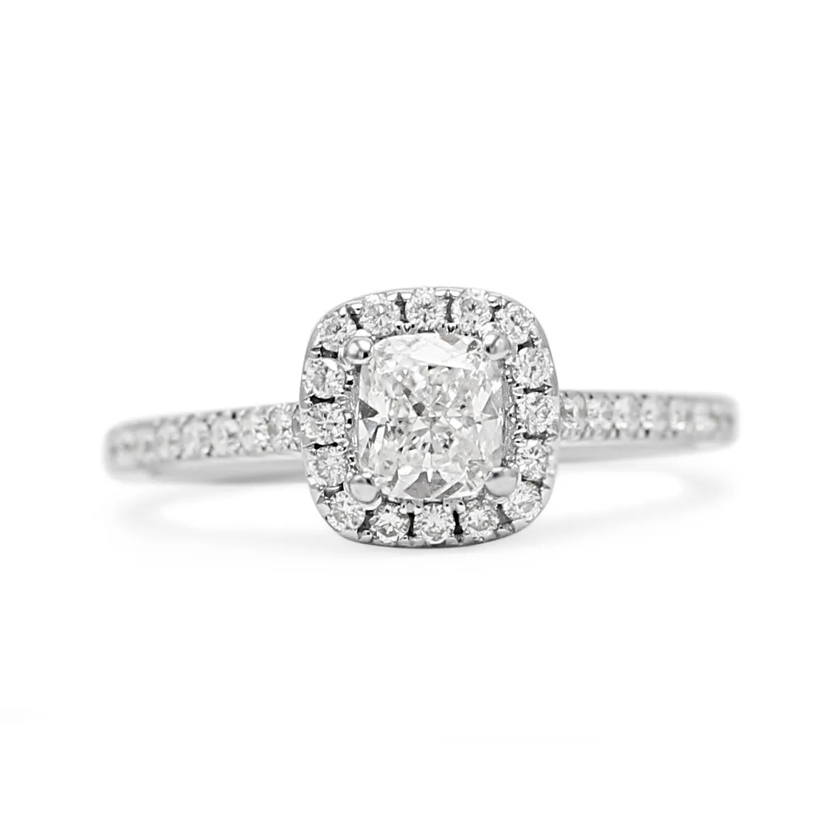 GIA Certificated Cushion Diamond Halo Ring
