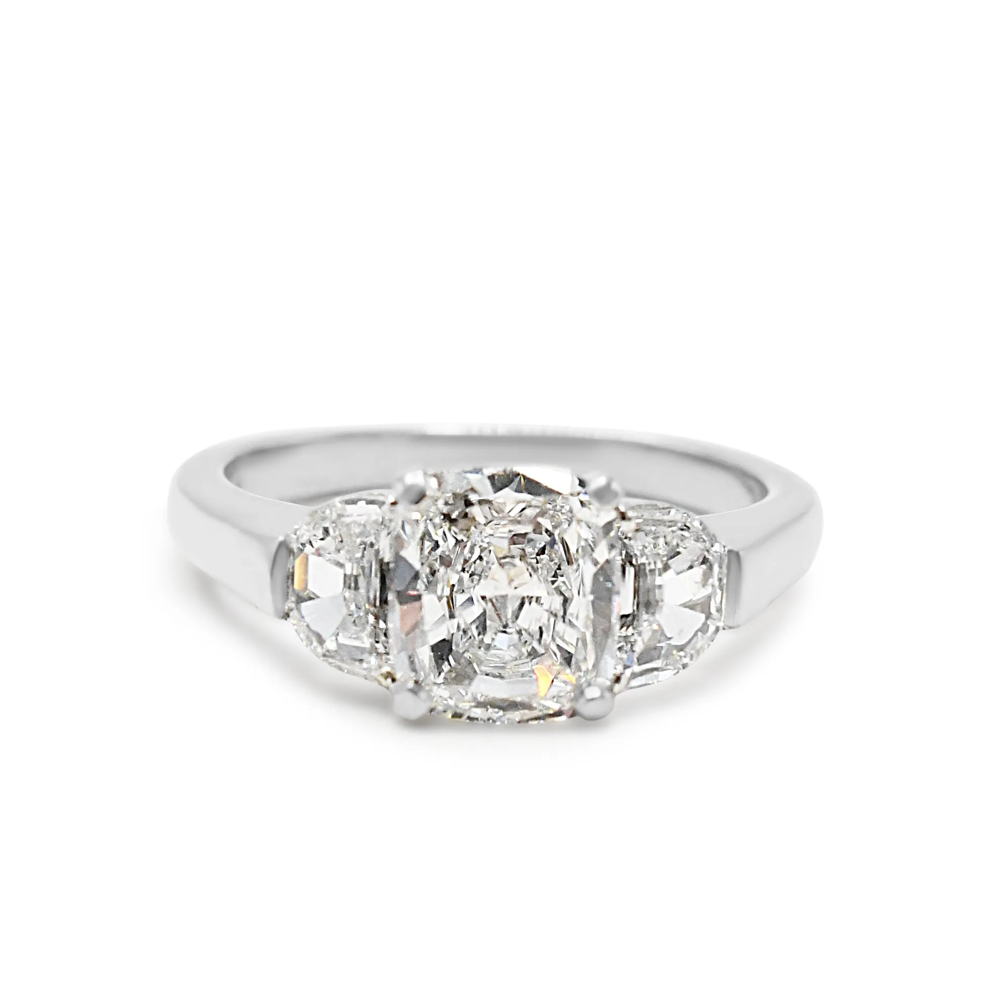 GIA Certificated Cushion Modified Brilliant Cut Diamond Ring