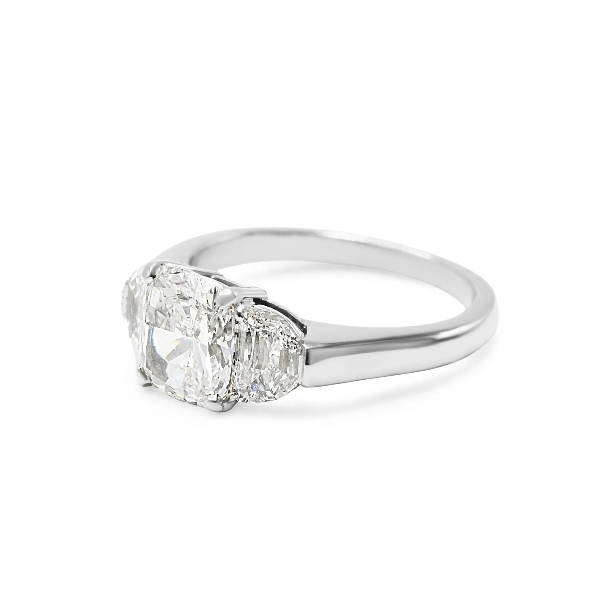 GIA Certificated Cushion Modified Brilliant Cut Diamond Ring