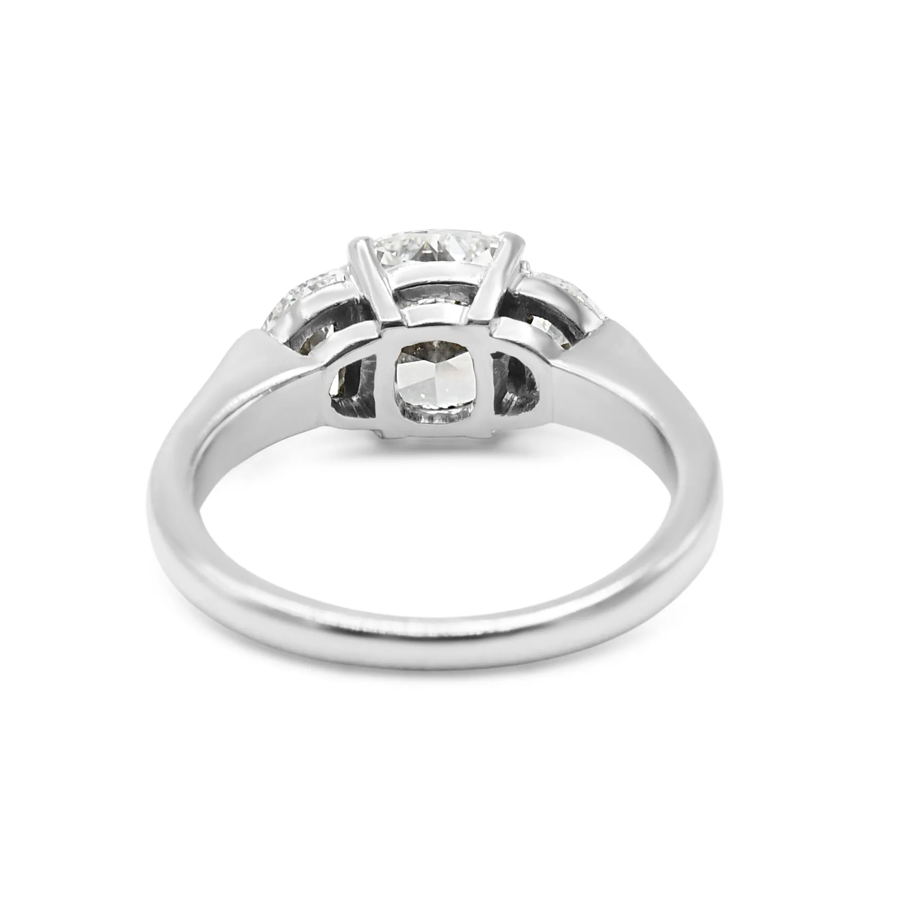 GIA Certificated Cushion Modified Brilliant Cut Diamond Ring
