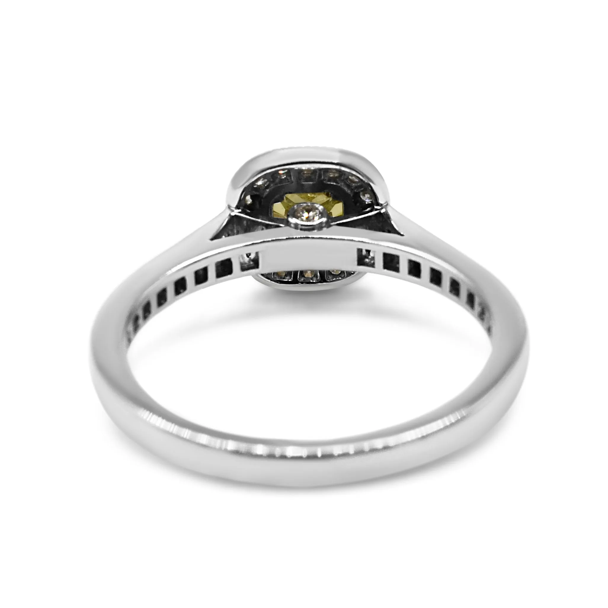GIA Certificated Fancy Intense Yellow Diamond Ring 0.50cts
