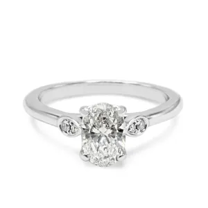 GIA Certificated Primrose Solitaire Oval Diamond Ring - 18ct Gold