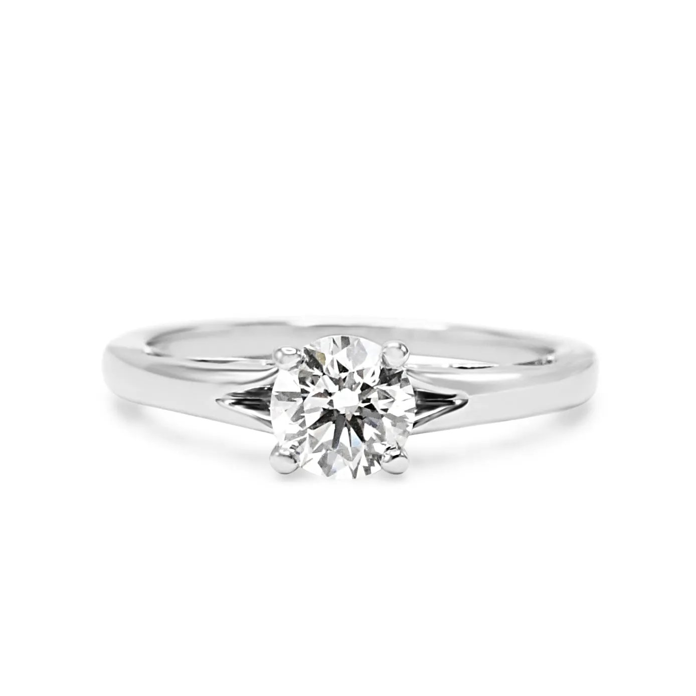 GIA Certificated Solitaire Brilliant Cut Diamond Ring - Platinum