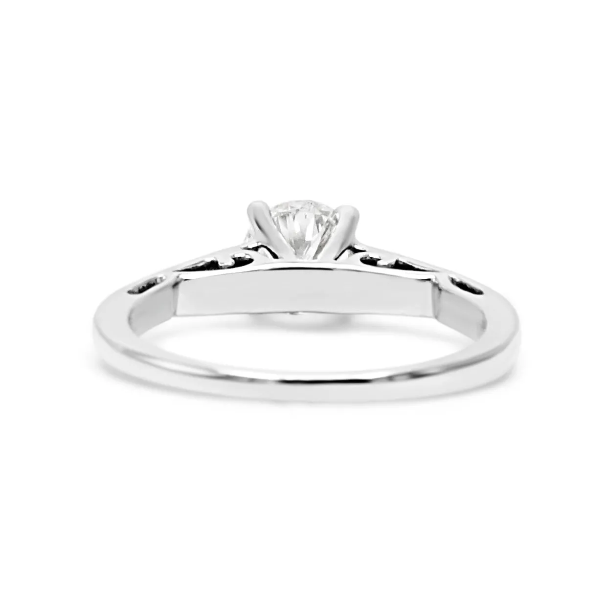 GIA Certificated Solitaire Brilliant Cut Diamond Ring - Platinum