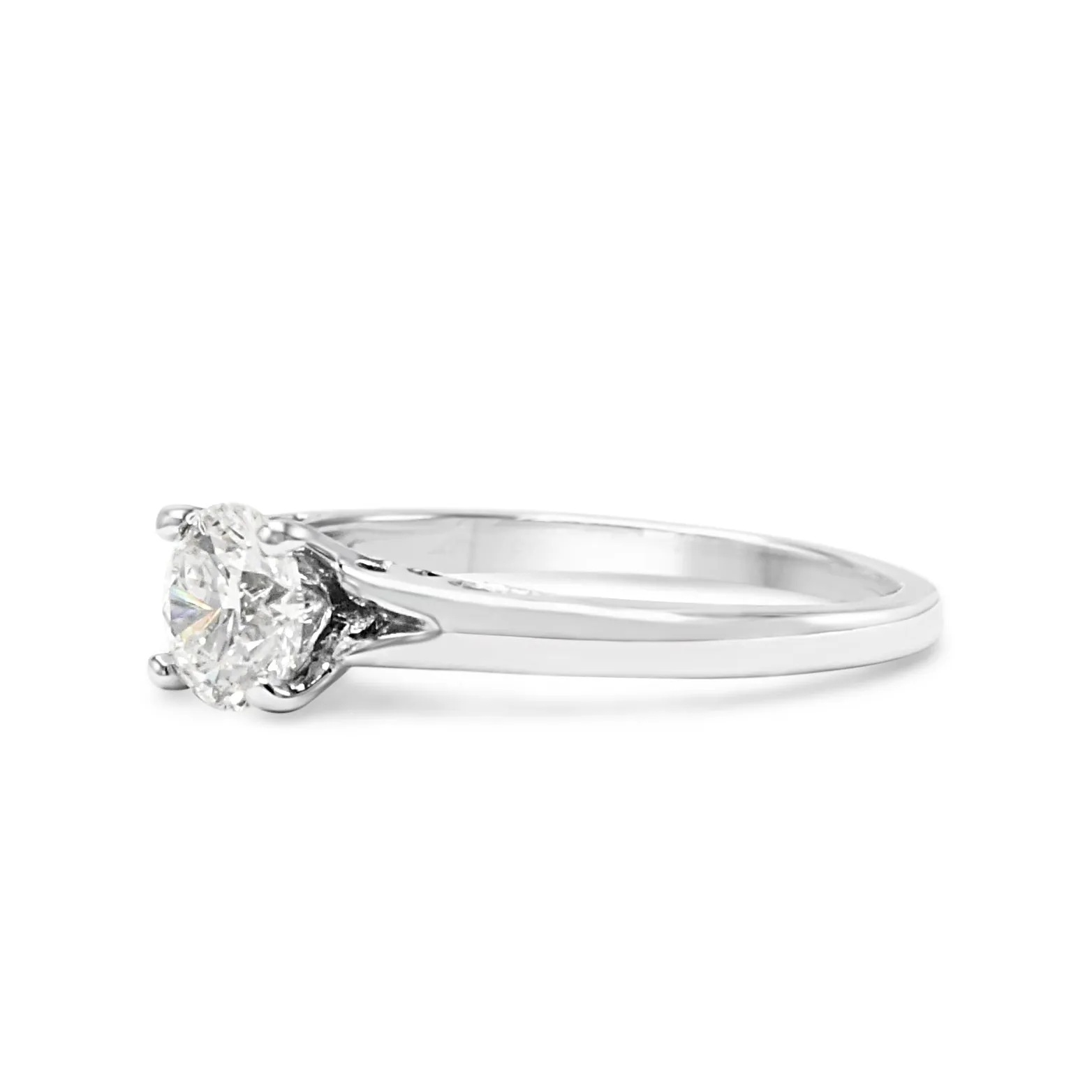 GIA Certificated Solitaire Brilliant Cut Diamond Ring - Platinum