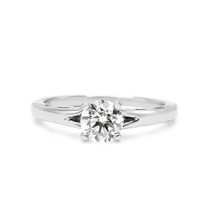 GIA Certificated Solitaire Brilliant Cut Diamond Ring - Platinum