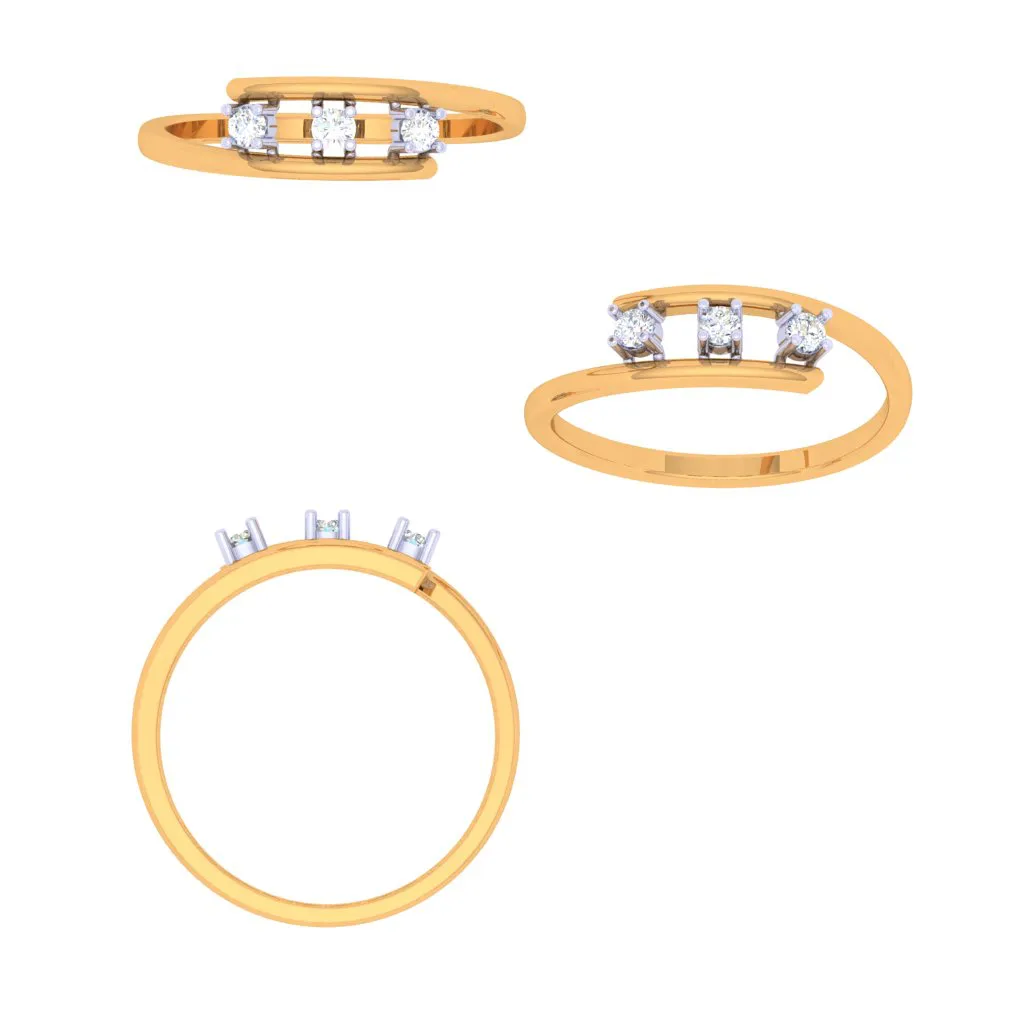 Gleaming Diamond And Gold Ring