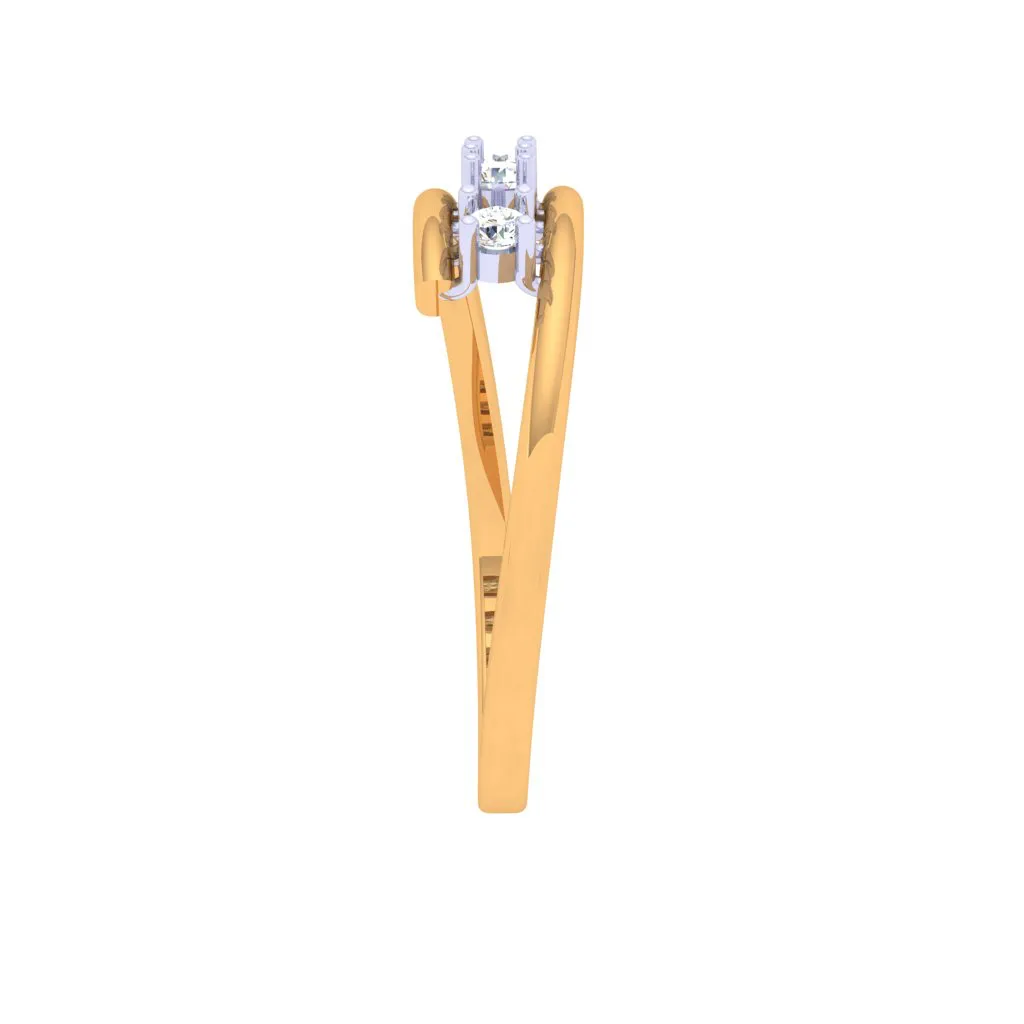 Gleaming Diamond And Gold Ring