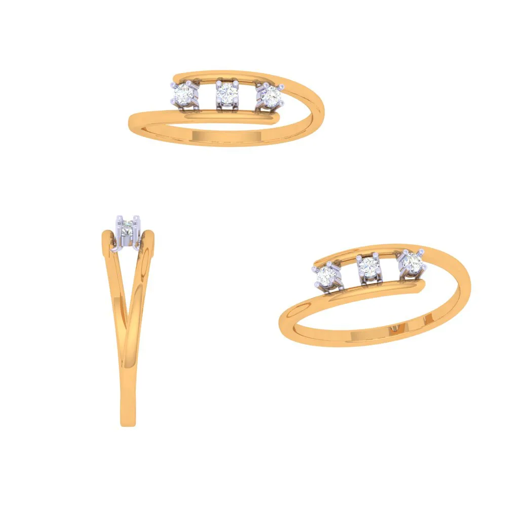 Gleaming Diamond And Gold Ring