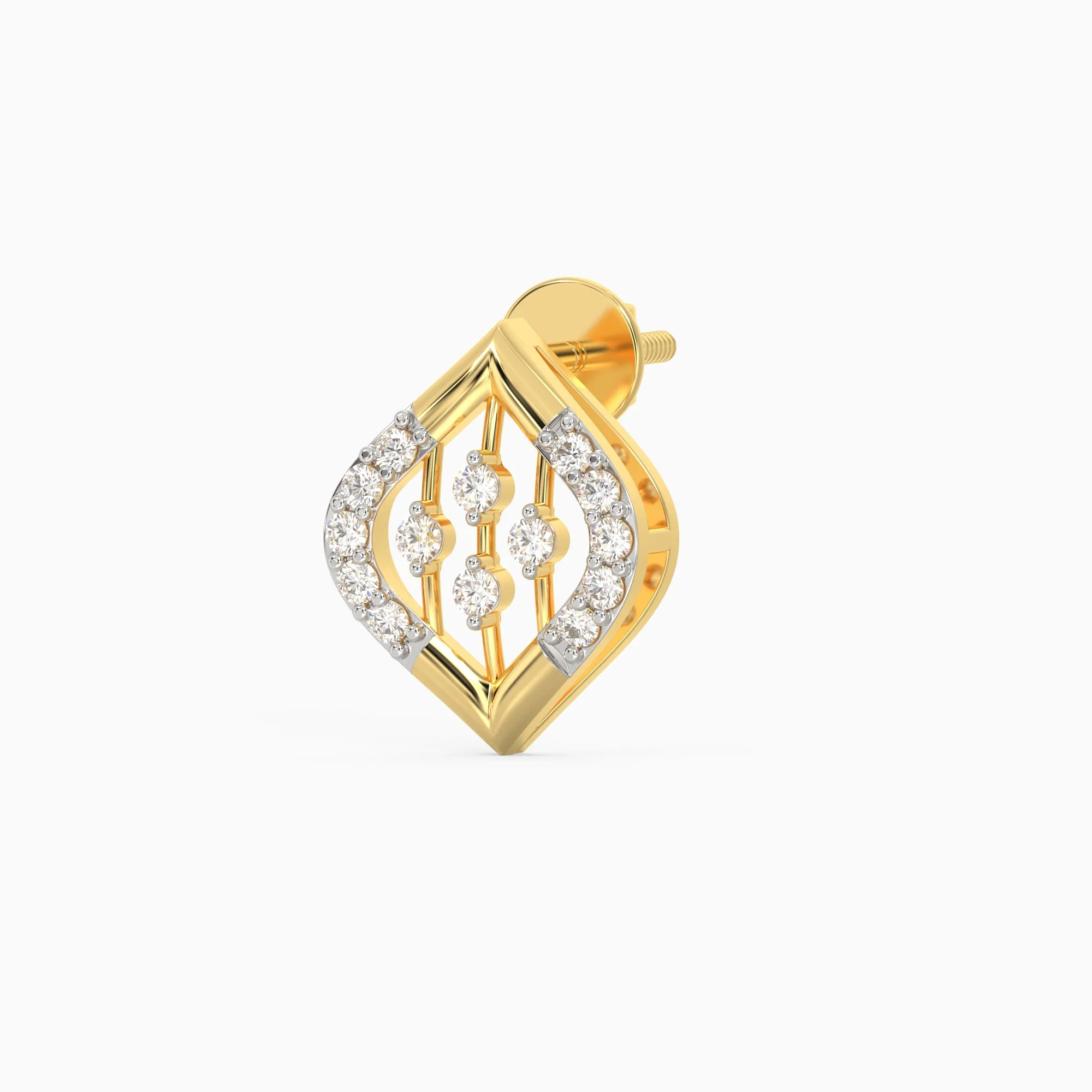 Gold Blad Diamond Earrings