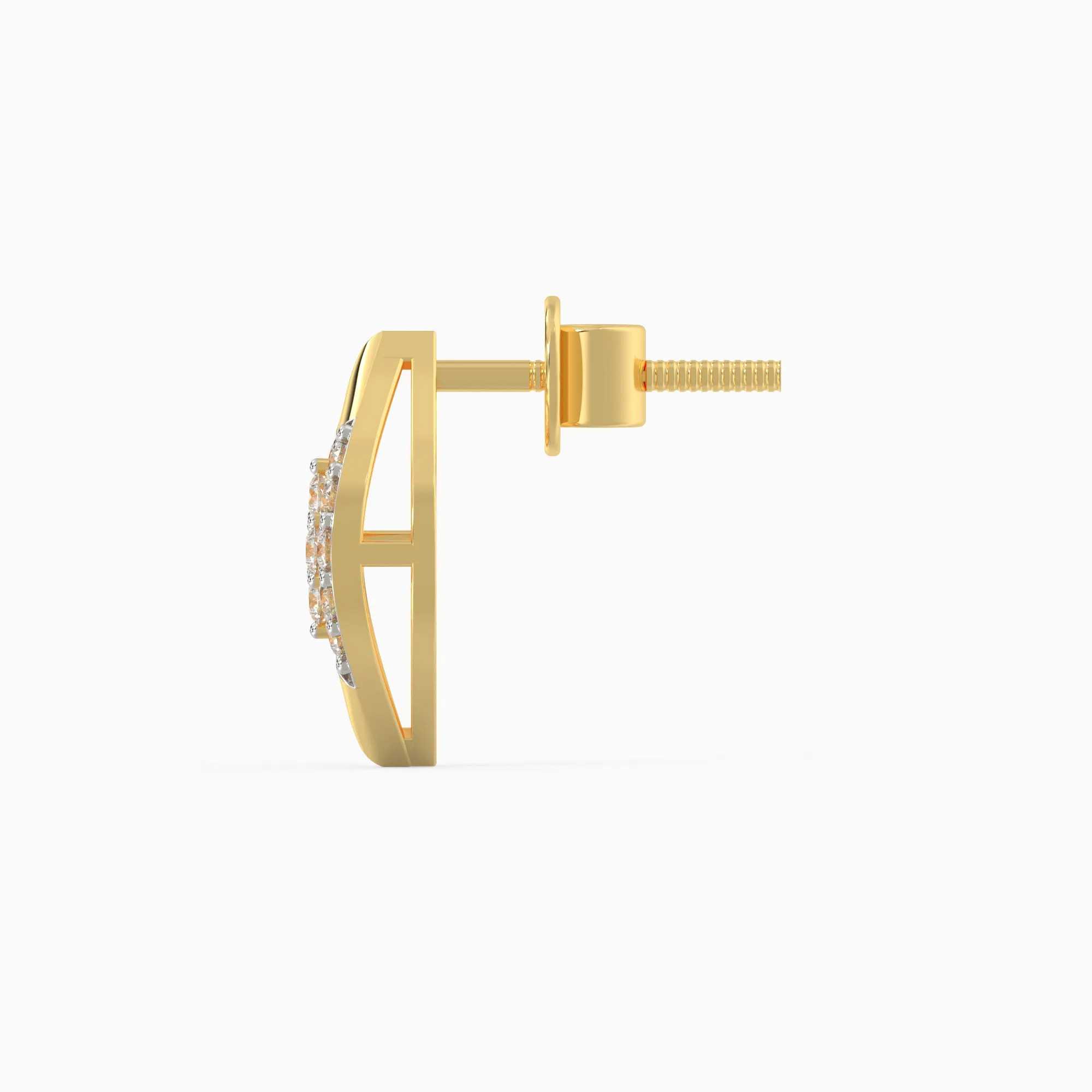 Gold Blad Diamond Earrings