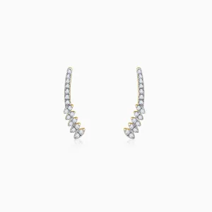 Gold Curve Diamond Earrings
