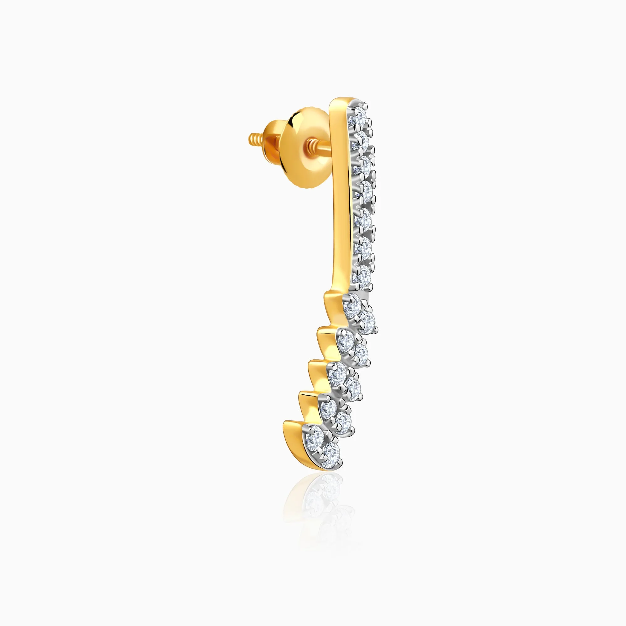 Gold Curve Diamond Earrings