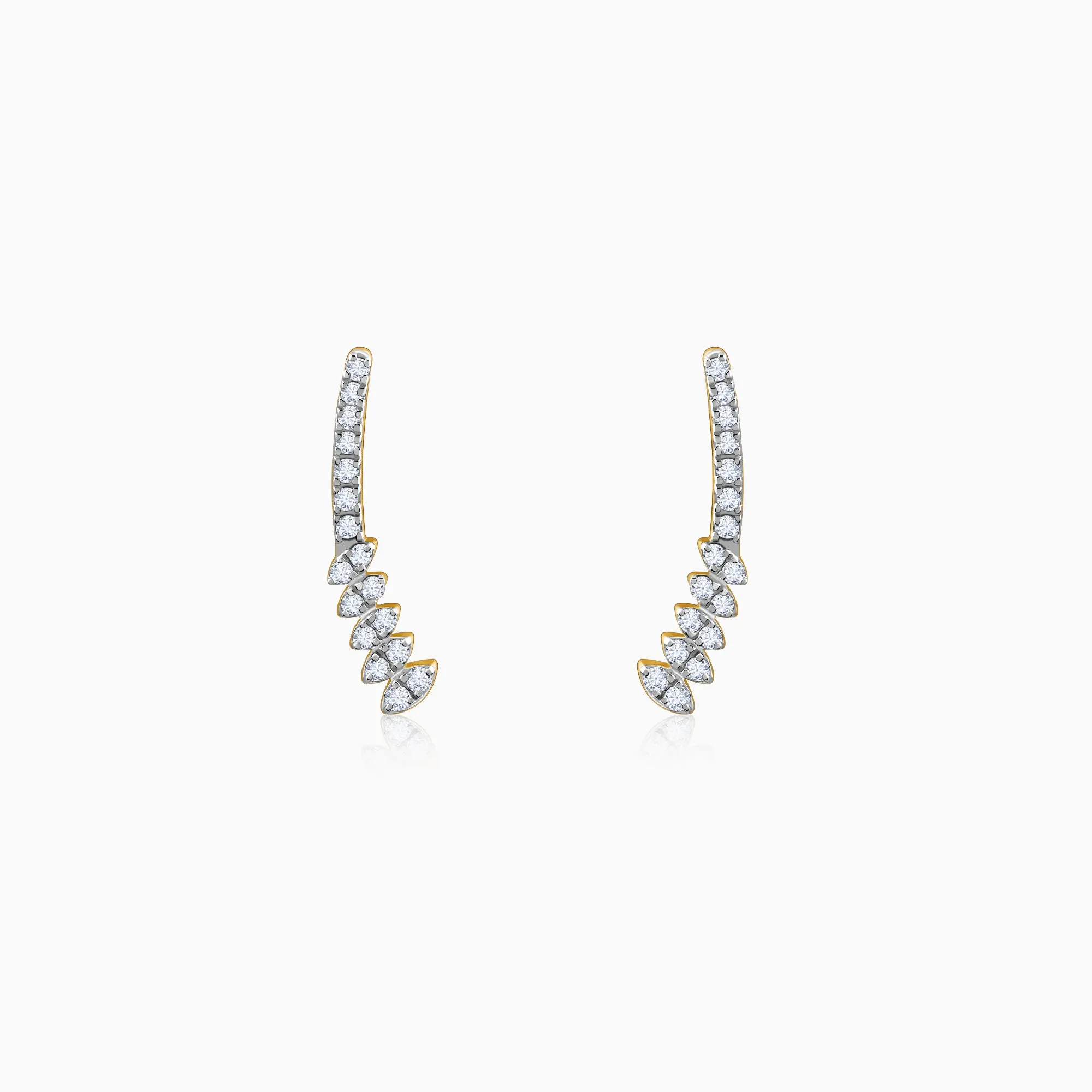 Gold Curve Diamond Earrings
