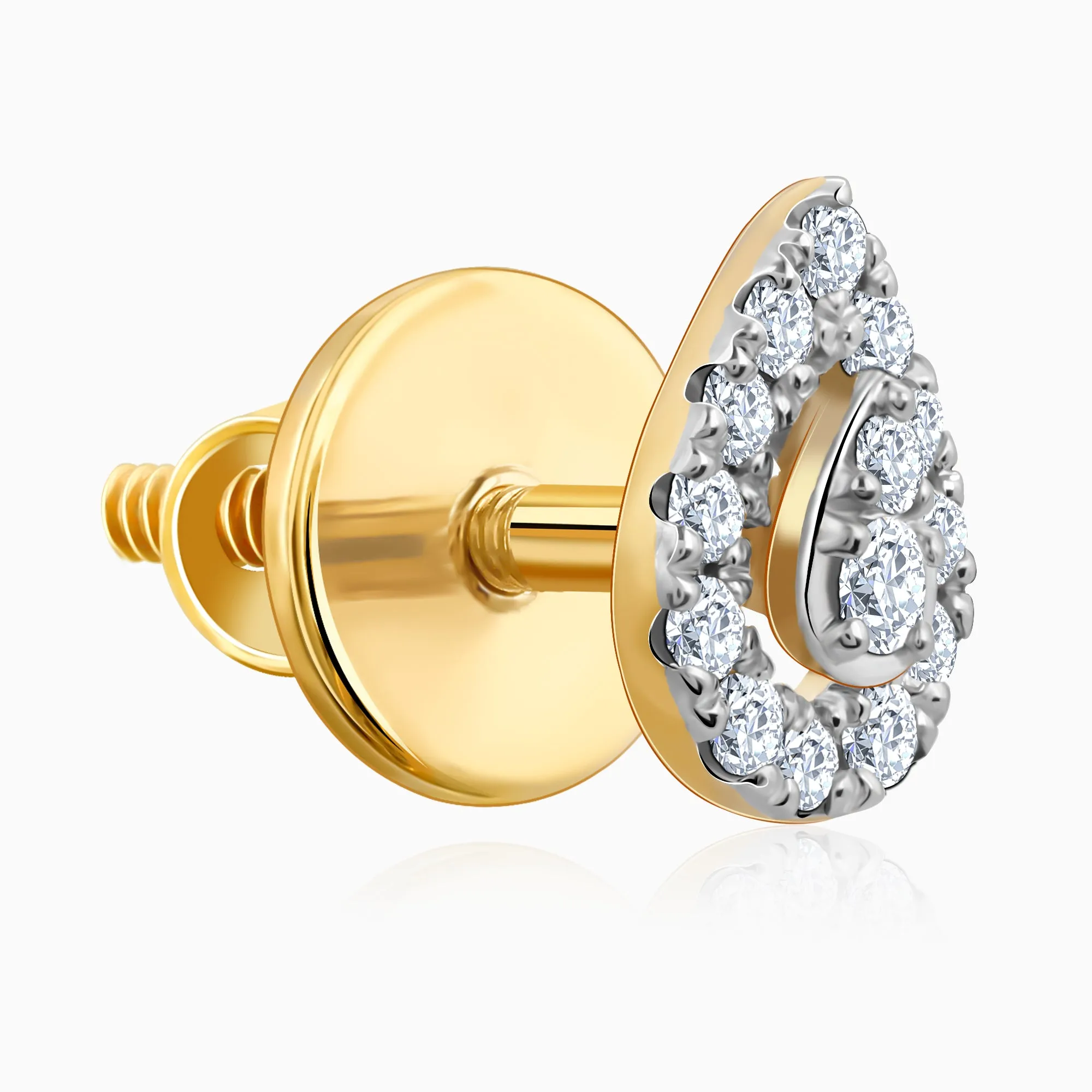 Gold Embellish Diamond Teardrop Earrings