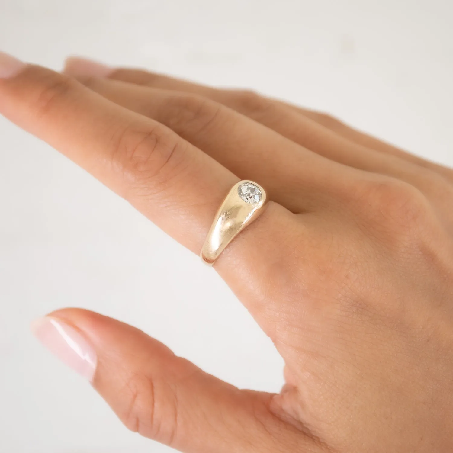 Gold Gilded Diamond Dome Ring