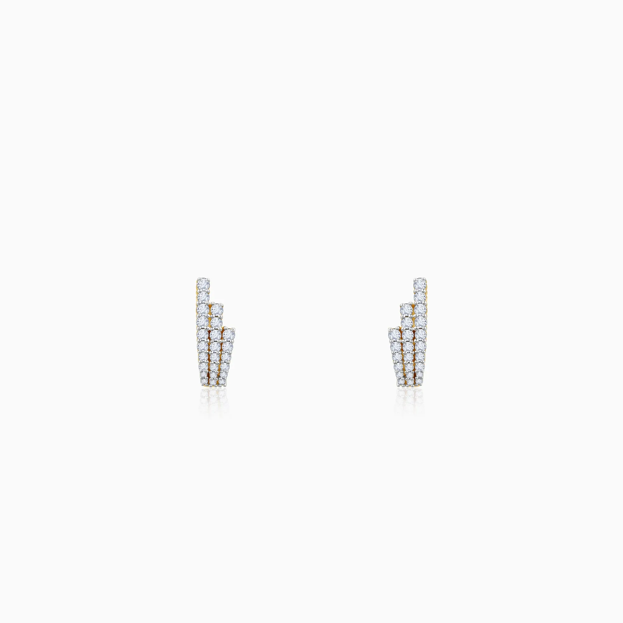 Gold Lumiere Diamond Semi Hoop Earrings