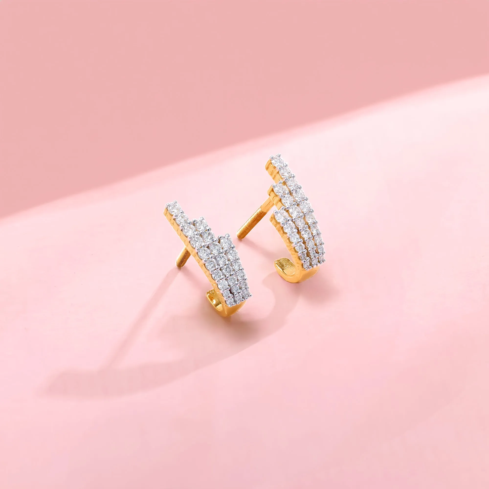 Gold Lumiere Diamond Semi Hoop Earrings