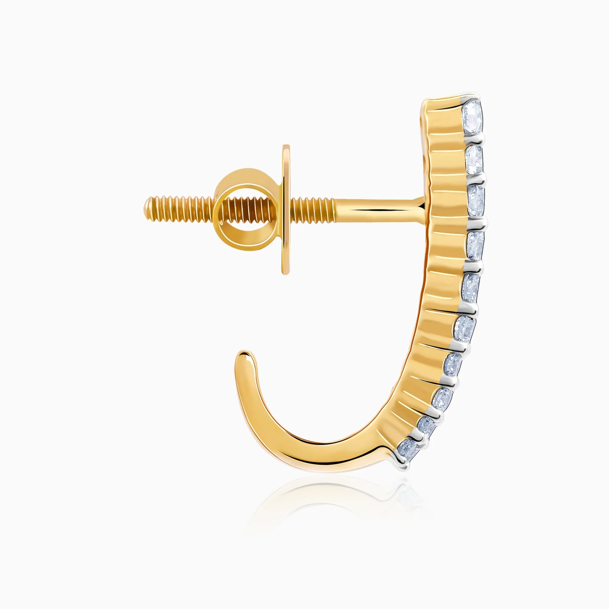 Gold Lumiere Diamond Semi Hoop Earrings