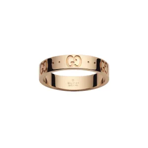 Gucci Icon 18ct Rose Gold Thin Band Ring