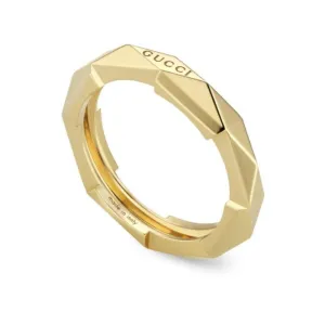 Gucci Link to Love 18ct Yellow Gold 4mm Studded Ring
