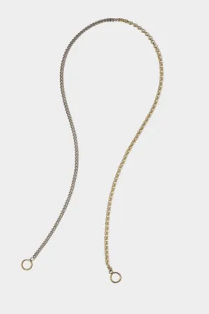 Half And Half Chain Necklace, Mixed Metal