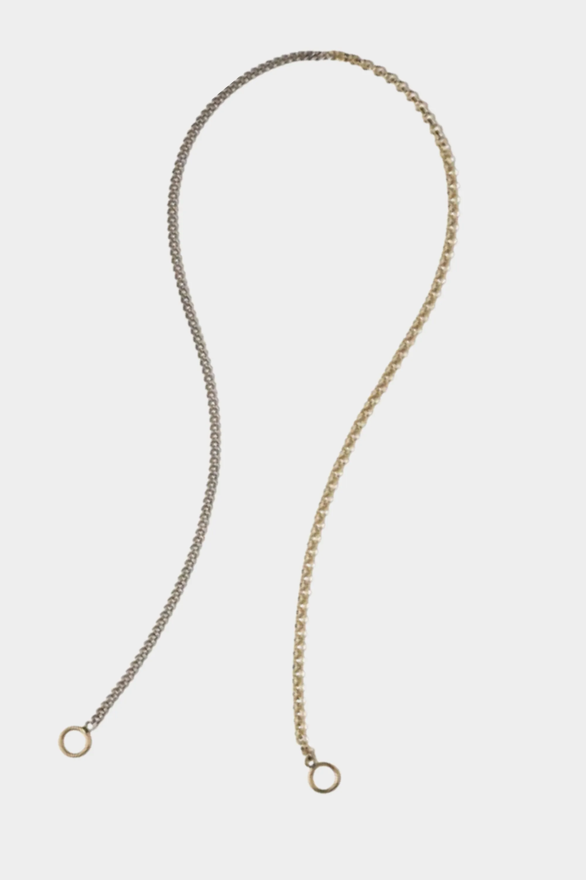 Half And Half Chain Necklace, Mixed Metal