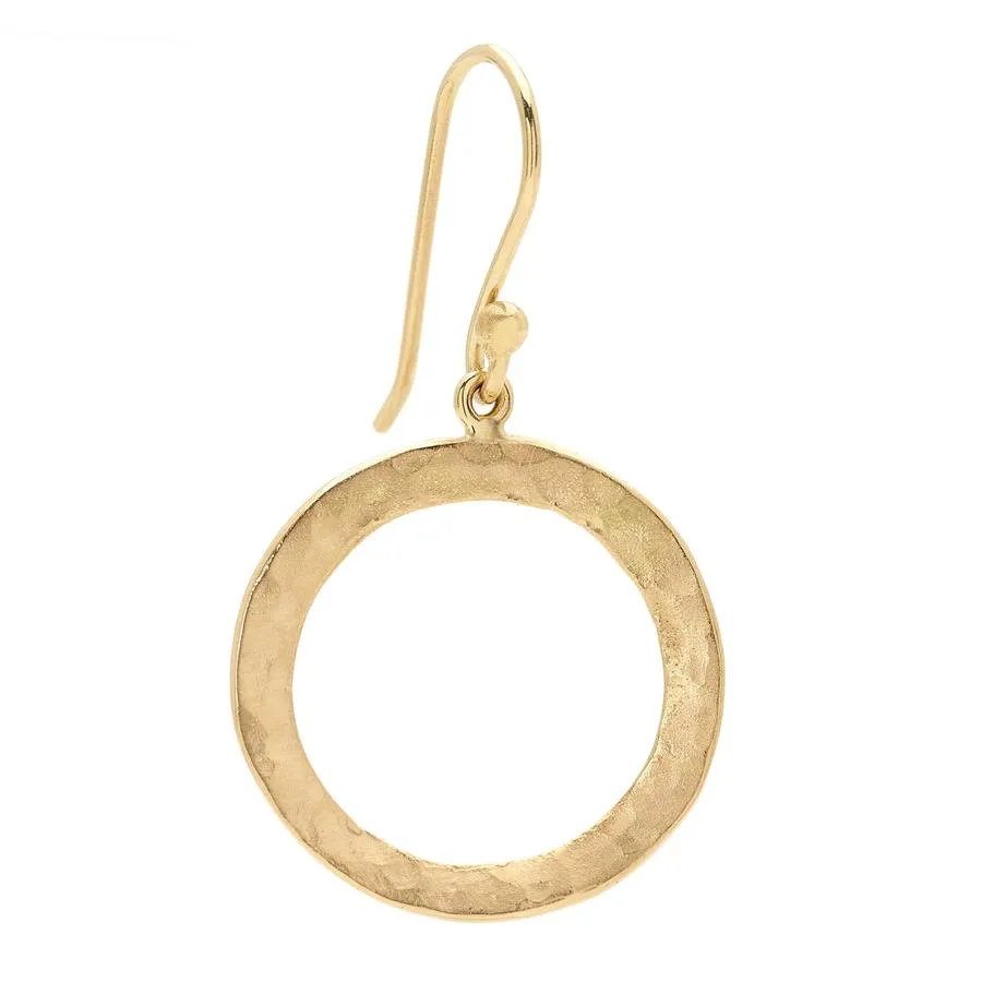 Hammered Open Disc Hook Earrings