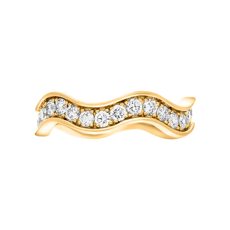 Hans D Krieger 18ct Yellow Gold 1.21ct Diamond Wave Eternity Ring