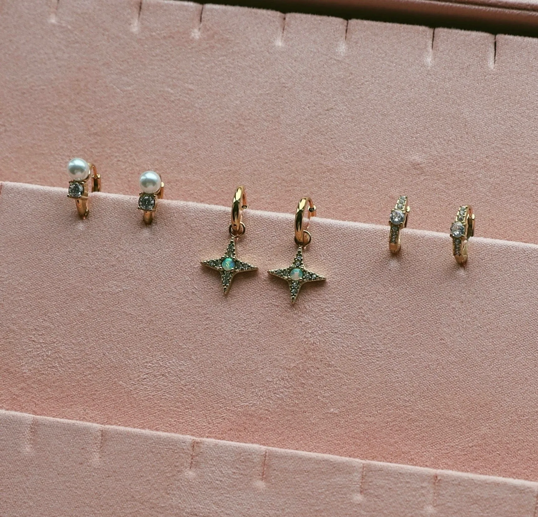 Harriet Opal Hoop Earrings