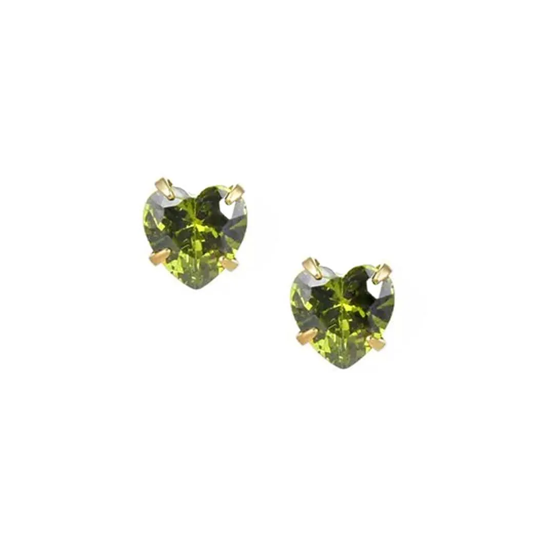 Heart Birthstone Earrings