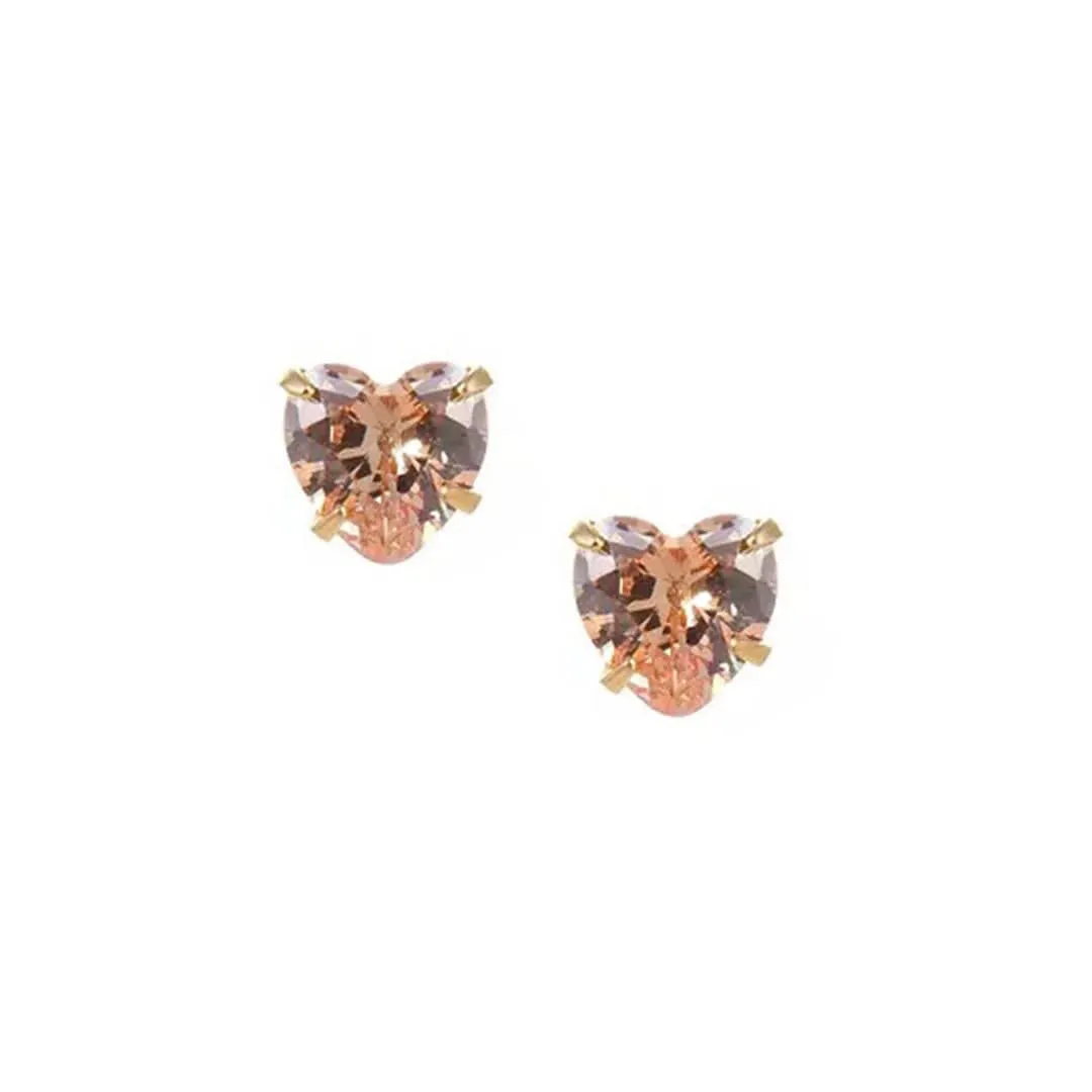 Heart Birthstone Earrings