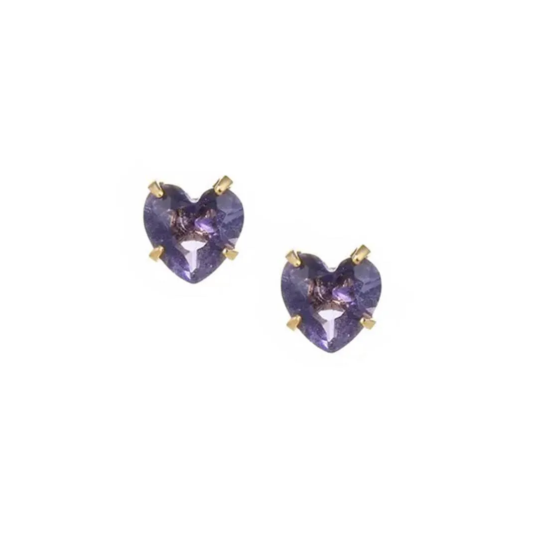 Heart Birthstone Earrings