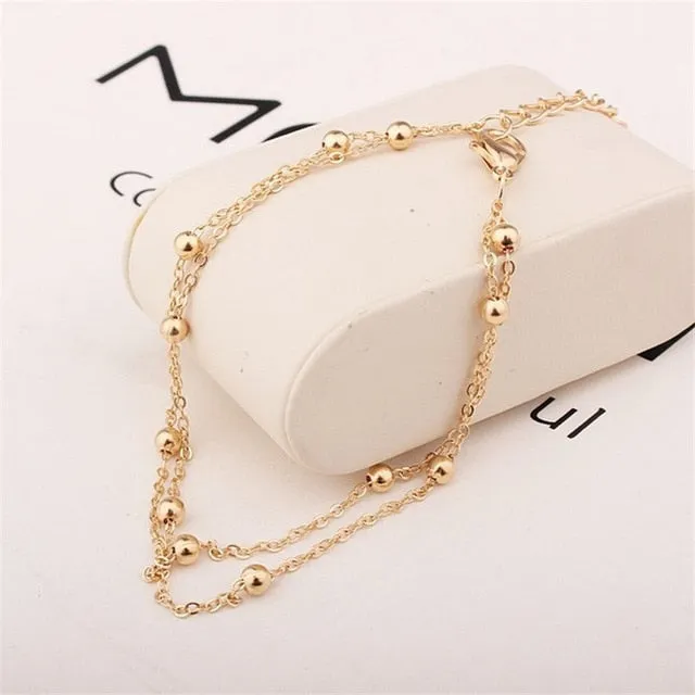 H:HYDE Fine Sexy Pendant Anklet For Woman Boho Geometric Ankle Bracelet Charm Bohemian Anklets Jewelry Summer Beach Party Gift