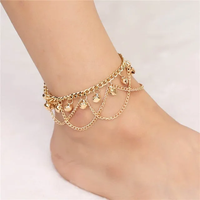 H:HYDE Fine Sexy Pendant Anklet For Woman Boho Geometric Ankle Bracelet Charm Bohemian Anklets Jewelry Summer Beach Party Gift