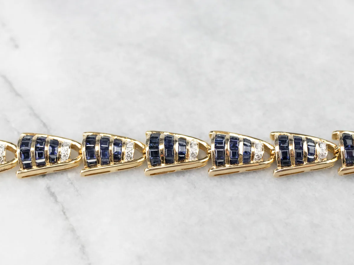 High Quality Sapphire and Diamond Bracelet