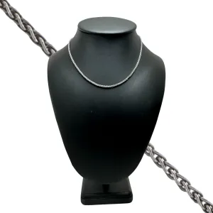 Italian 15 3/4" 18k White Gold Wheat Link Chain